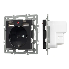 Изображение Механизм розетки с USB зарядкой SCT-MUAA-PL-BK (250V, 16A) (Arlight, -)