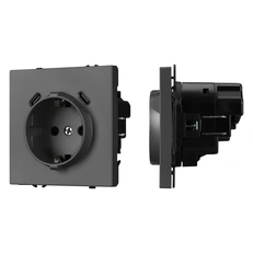 Изображение ARL NOBE Розетка зк со шторками с USB тип C+С софт-тач серый базальт SCT-MUCC-SFPL-GR (250V, 16A) (Arlight, -)