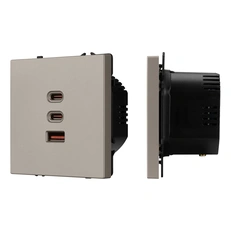 Изображение ARL NOBE USB Розетка тип А+С+С софт-тач кашемир SCT-MUACC-SFPL-FC-CA (65W, QC3) (Arlight, -)